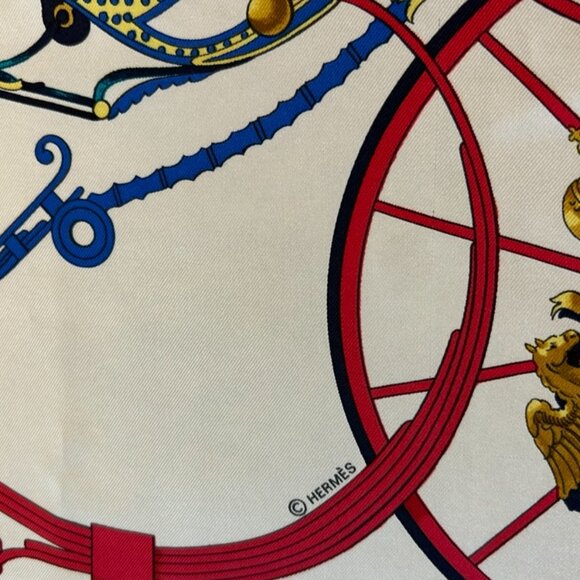 Vintage Hermes Springs Silk Scarf White Background  Designed by Phillipe Ledoux - Picture 13 of 16